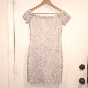 White off the shoulder lace dress